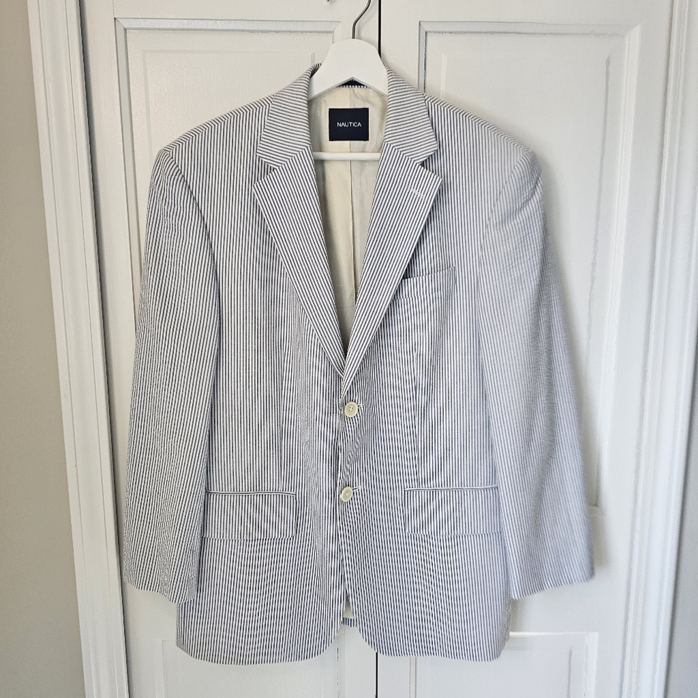 Nautica Men's Striped Blazer - Gray